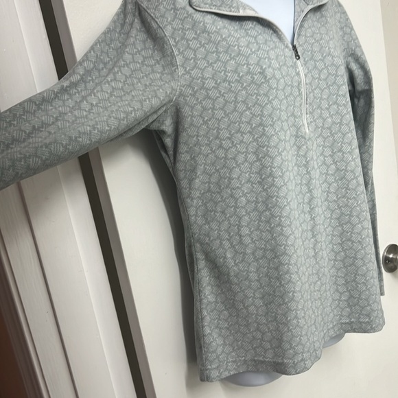 Woman’s Columbia 1/4 zipper jacket Gray and white geometric design Sz L - Picture 5 of 9